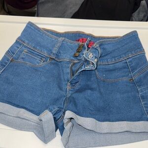 Wax Jean Blue High-Waisted Denim Shorts